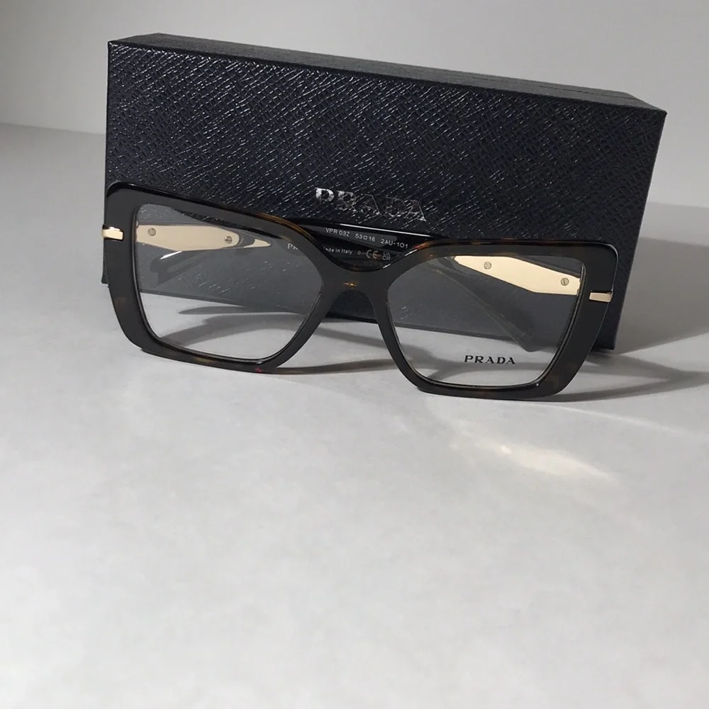 New Authentic Prada PR 03Z 2AU-1O1 🤎 Women's Brown Tortoiseshell Optical Glasses - Picture 13 of 14